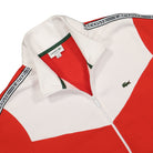 Lacoste Classic Fit Colourblock Zipped Sweatshirt Red / White Track Jackets Close-up | Overkill