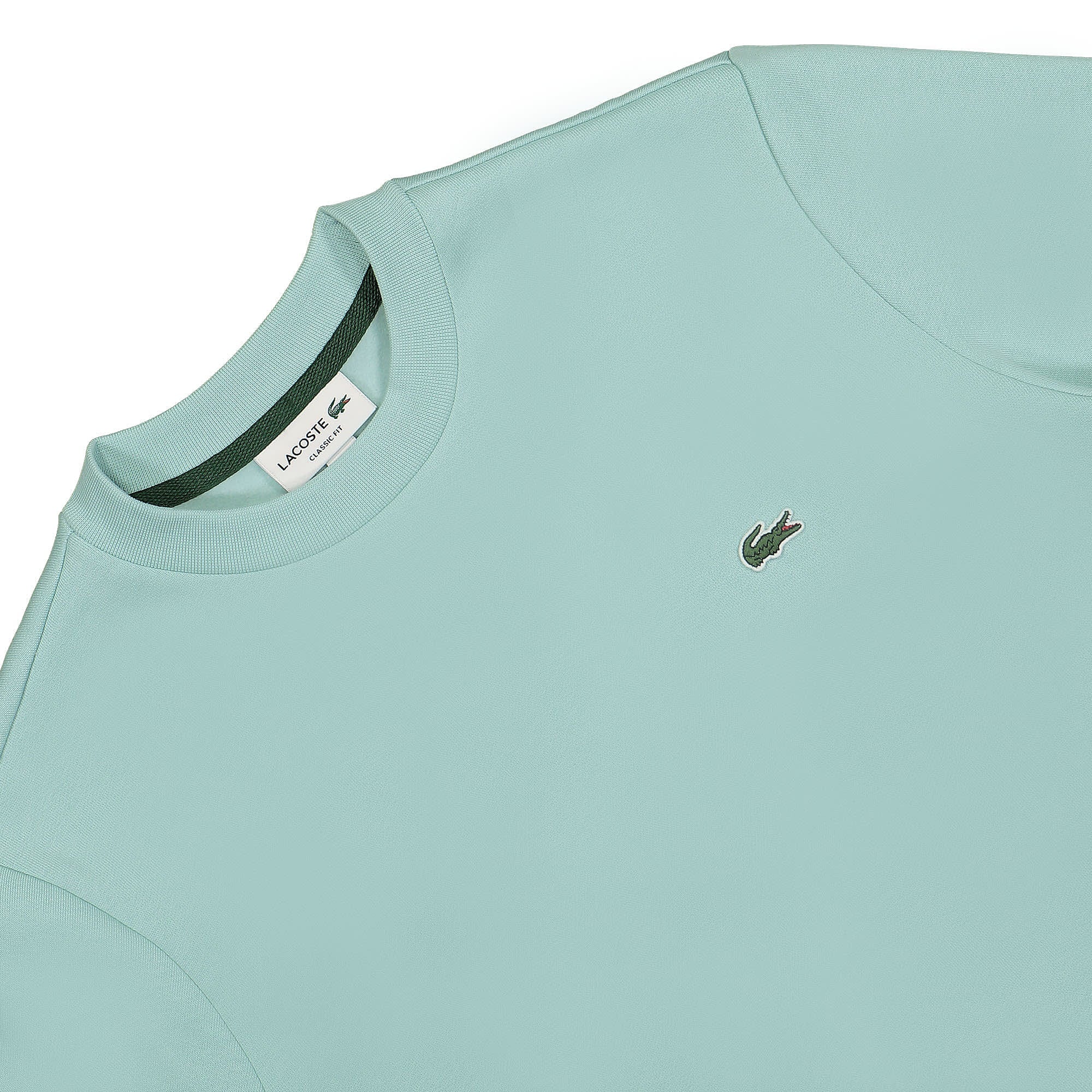 Lacoste Organic Cotton Sweatshirt Light Green Sweatshirts Close-up | Overkill