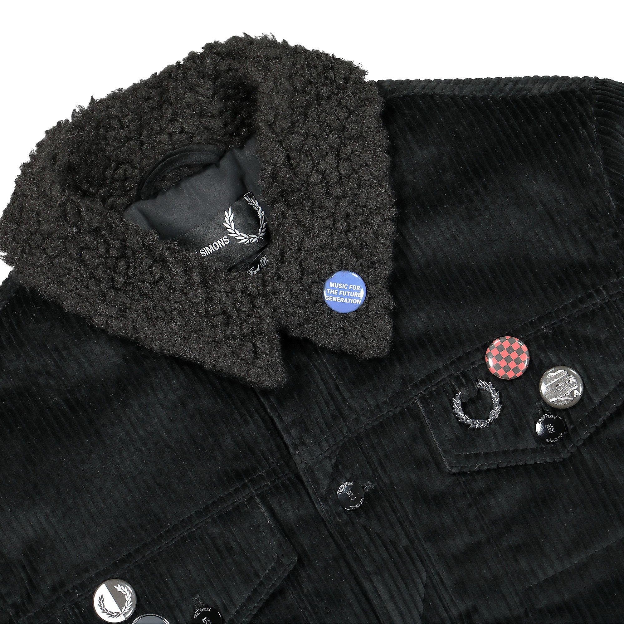 Fred Perry Raf Simons x Fred Perry Padded Corduroy Jacket Black Jackets Close-up | Overkill