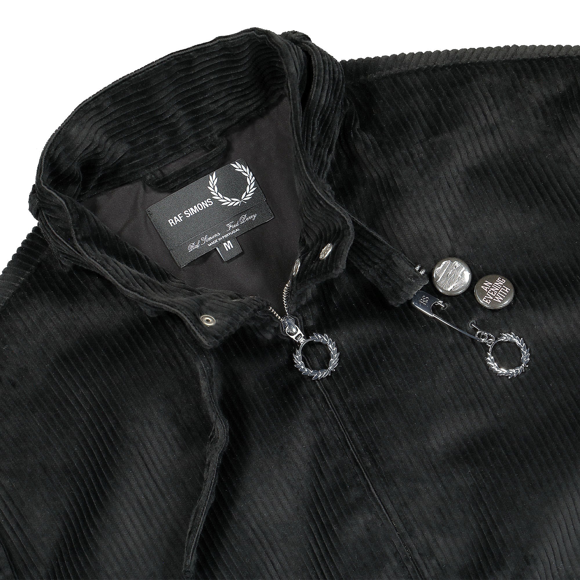 Fred Perry Raf Simons x Fred Perry Jumbo Corduroy Harrington Jacket Black Jackets Close-up | Overkill