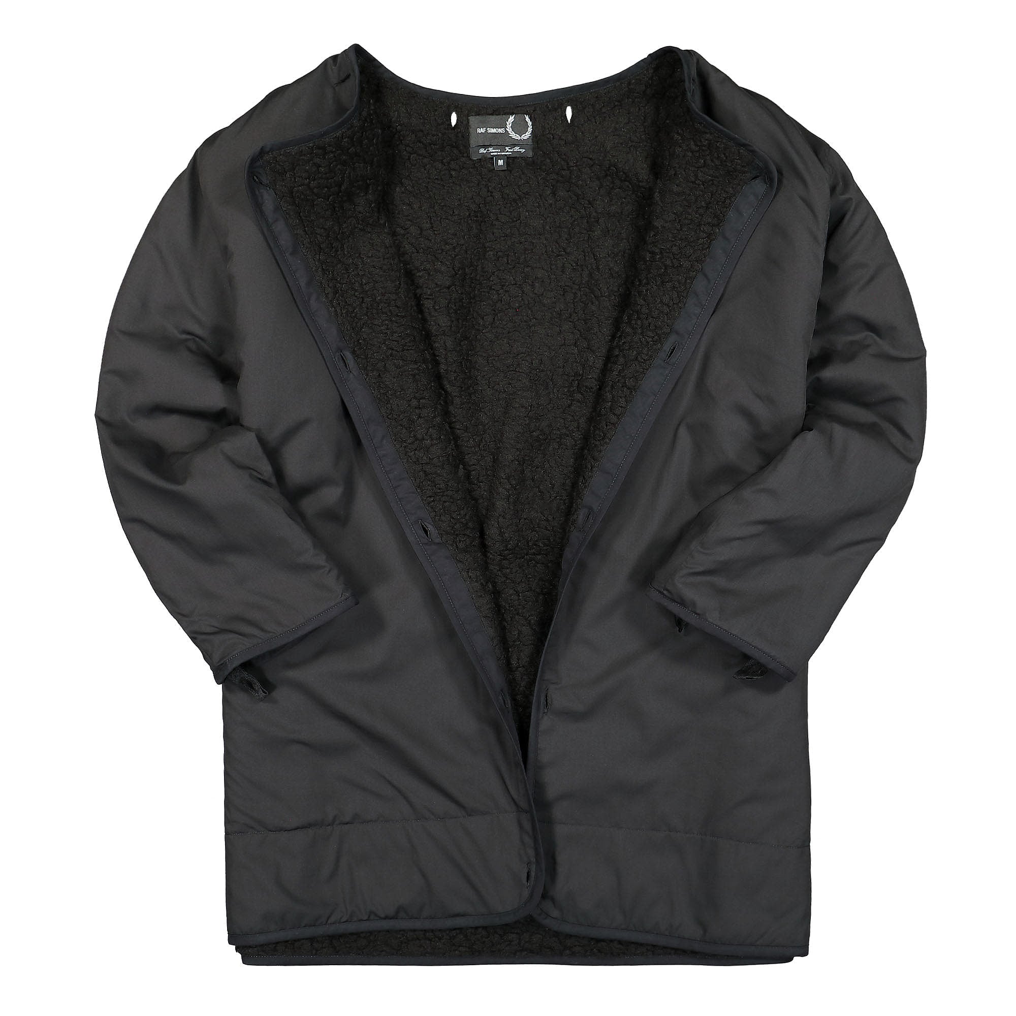 Fred Perry Raf Simons x Fred Perry Patch Detail Parka Black Parkas Detail view 2 | Overkill