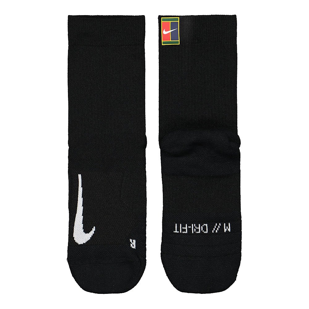 Nike Court Multiplier Crew Cushioned Socks Black / Black Socks Close-up | Overkill