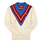Fred Perry Charles Jeffrey LOVERBOY x Fred Perry Argyle V-Neck Jumper Ecru Sweatshirts SK2021 | Overkill