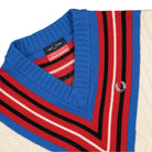 Fred Perry Charles Jeffrey LOVERBOY x Fred Perry Argyle V-Neck Jumper Ecru Sweatshirts Close-up | Overkill