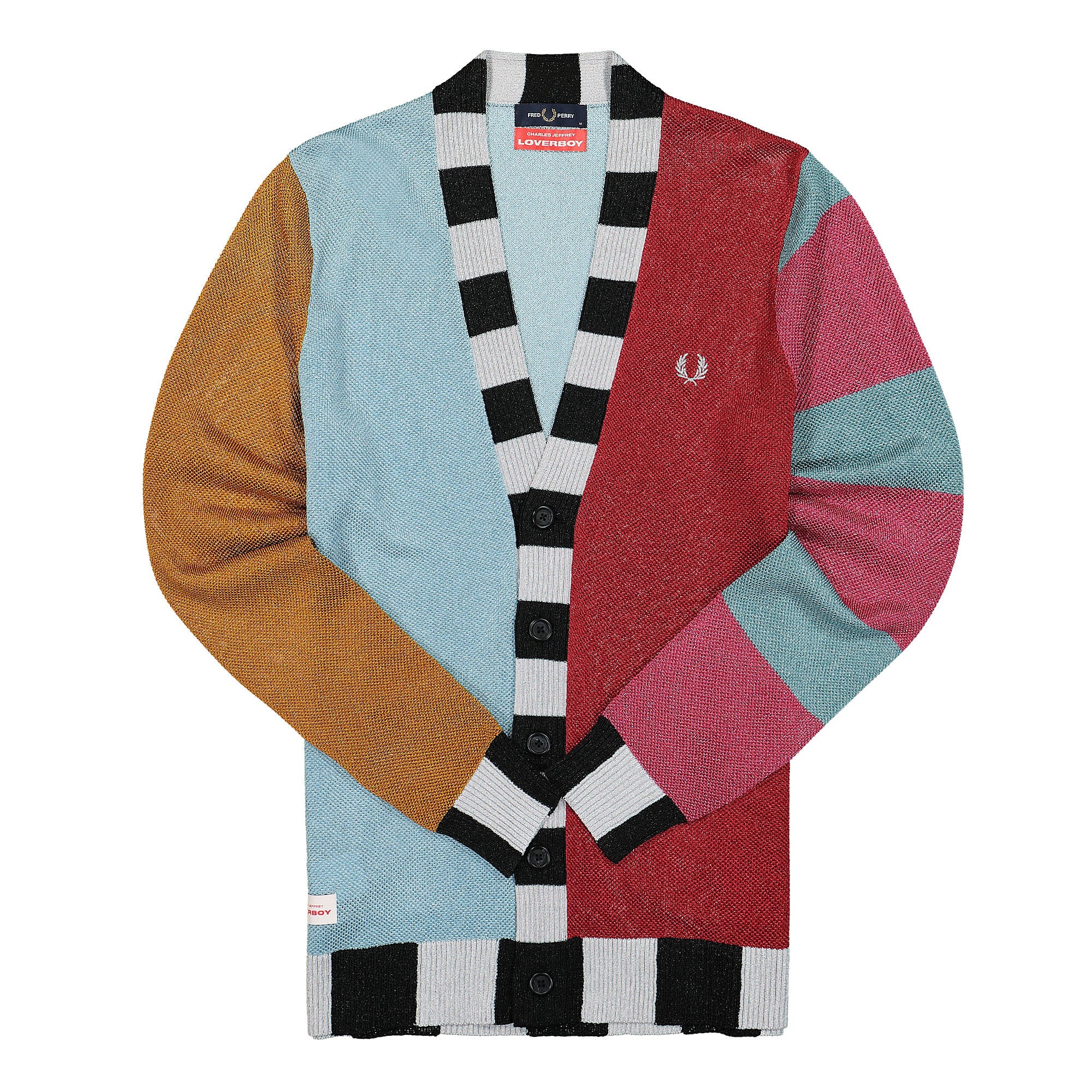 Fred Perry Charles Jeffrey LOVERBOY x Fred Perry Glitter Knitted Cardigan Frosted Blue Cardigans SK2044 | Overkill