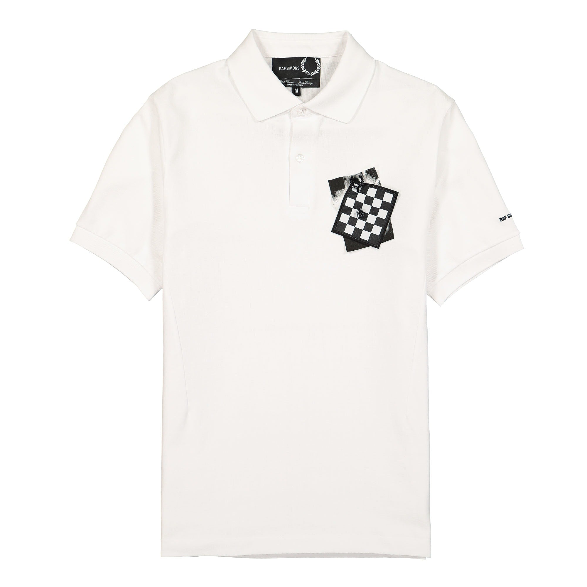 Fred Perry Raf Simons x Fred Perry Chest Patch Polo Shirt White Polo Shirts SM1852 | Overkill