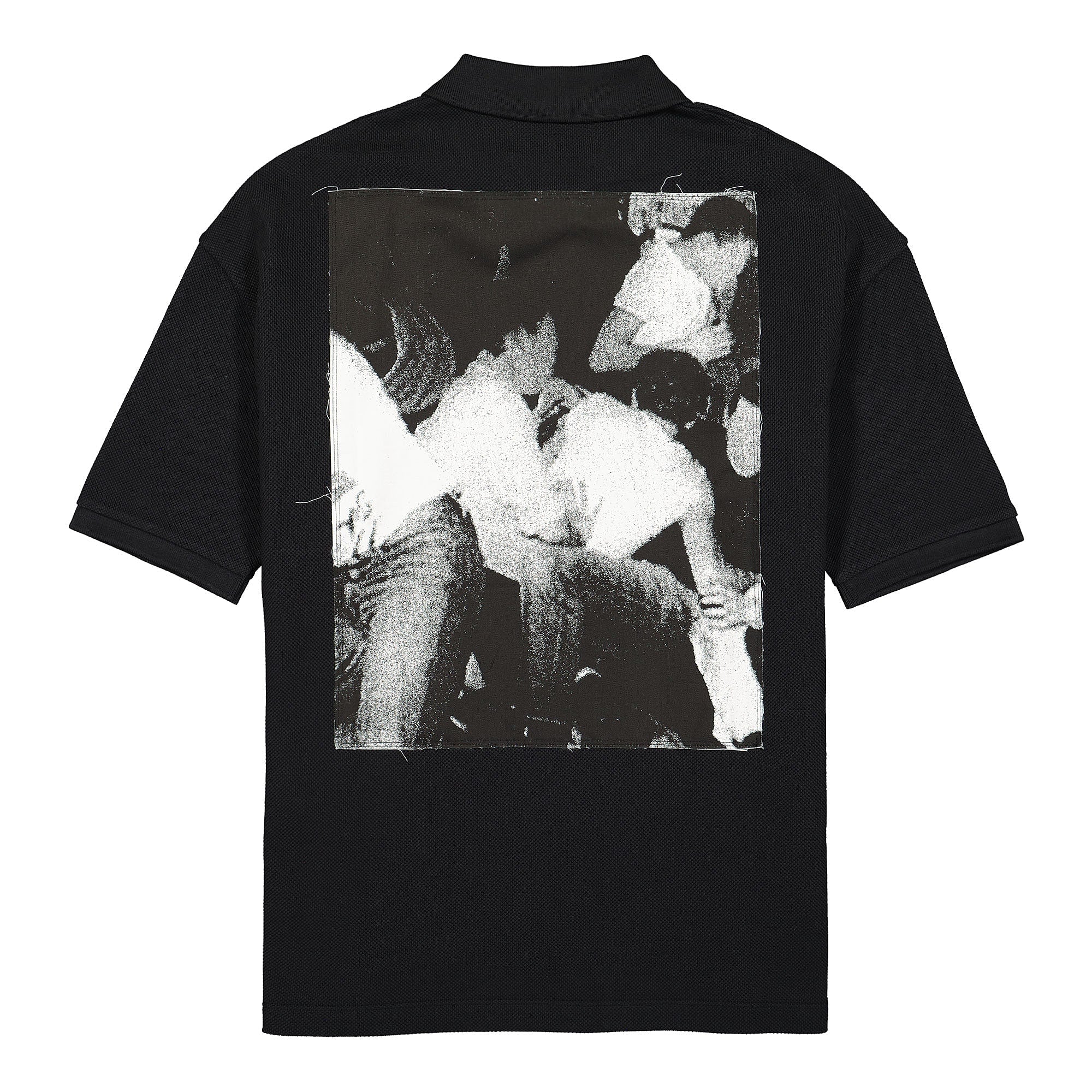 Fred Perry Raf Simons x Fred Perry Oversized Printed Polo Shirt Black Polo Shirts Material | Overkill