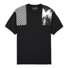 Fred Perry Raf Simons x Fred Perry Oversized Printed Patch T-Shirt Black T-Shirts SM1859 | Overkill