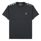 Fred Perry Raf Simons x Fred Perry Oversized Shoulder Detail T-Shirt Black T-Shirts SM1950 | Overkill
