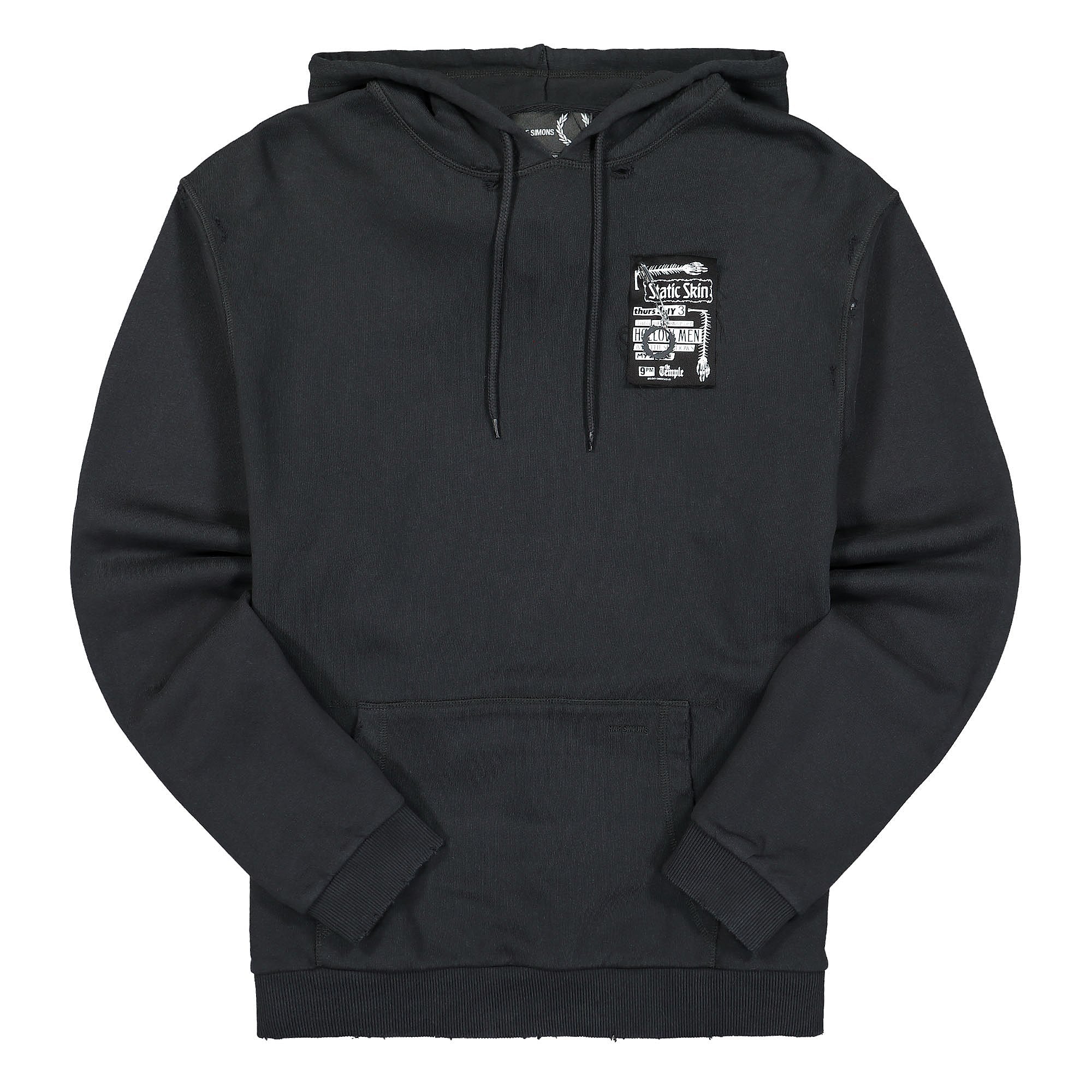 Fred Perry Raf Simons x Fred Perry Destroyed Hoodie Black Hoodies SM1953 | Overkill