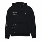 Fred Perry Printed Hooded Sweatshirt Black Hoodies SM3156 102 | Overkill