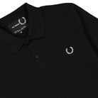 Fred Perry Raf Simons x Fred Perry Laurel Wreath Detail Polo Shirt Black Polo Shirts Close-up | Overkill