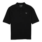 Fred Perry Raf Simons x Fred Perry Oversized Print Polo Shirt Black Polo Shirts SM9037 | Overkill