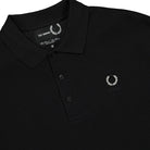 Fred Perry Raf Simons x Fred Perry Oversized Print Polo Shirt Black Polo Shirts Close-up | Overkill