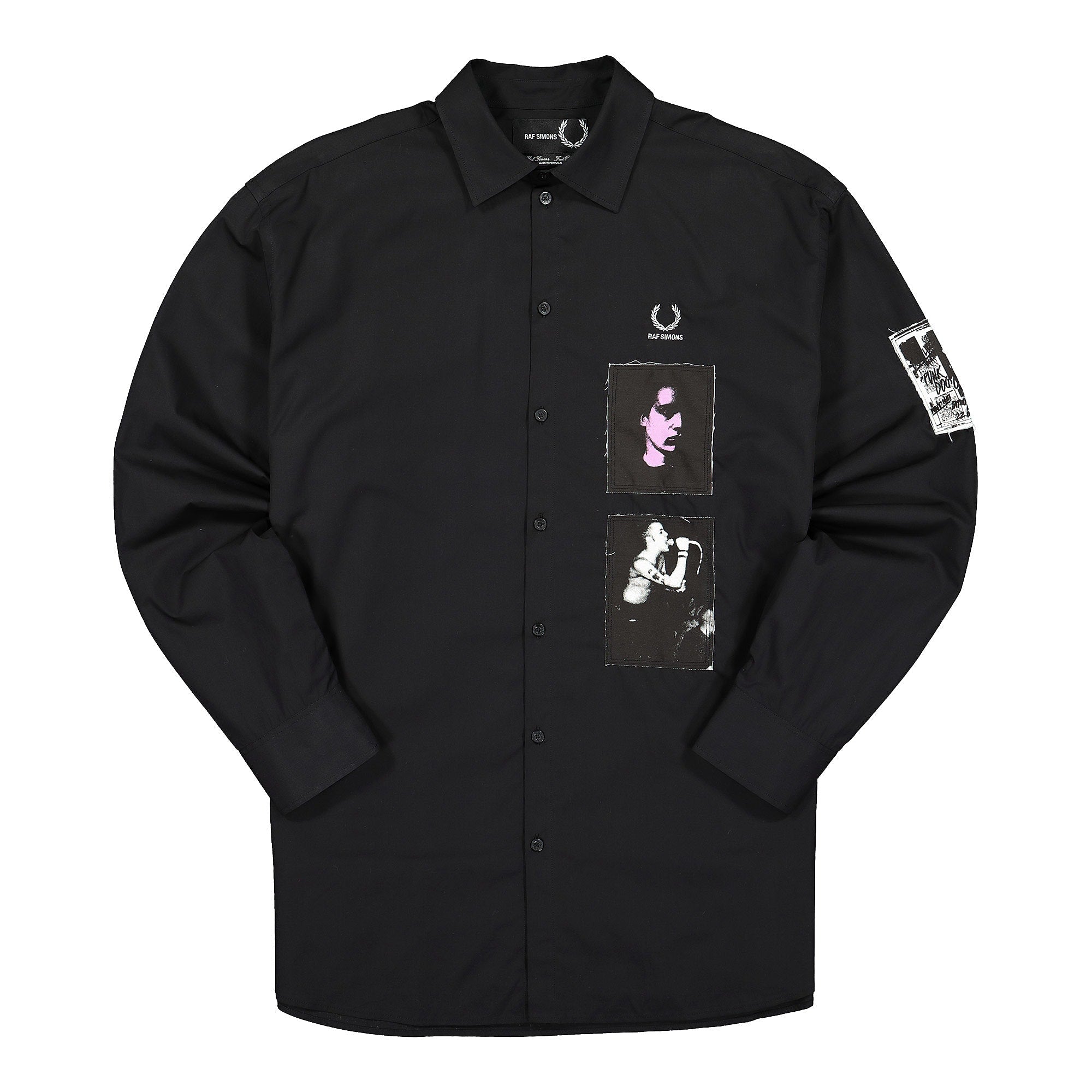 RAF SIMONS FRED PERRY ブラック ポロシャツ L Raf Simons X Fred Perry logo-plaque Cotton Polo Shirt | Black