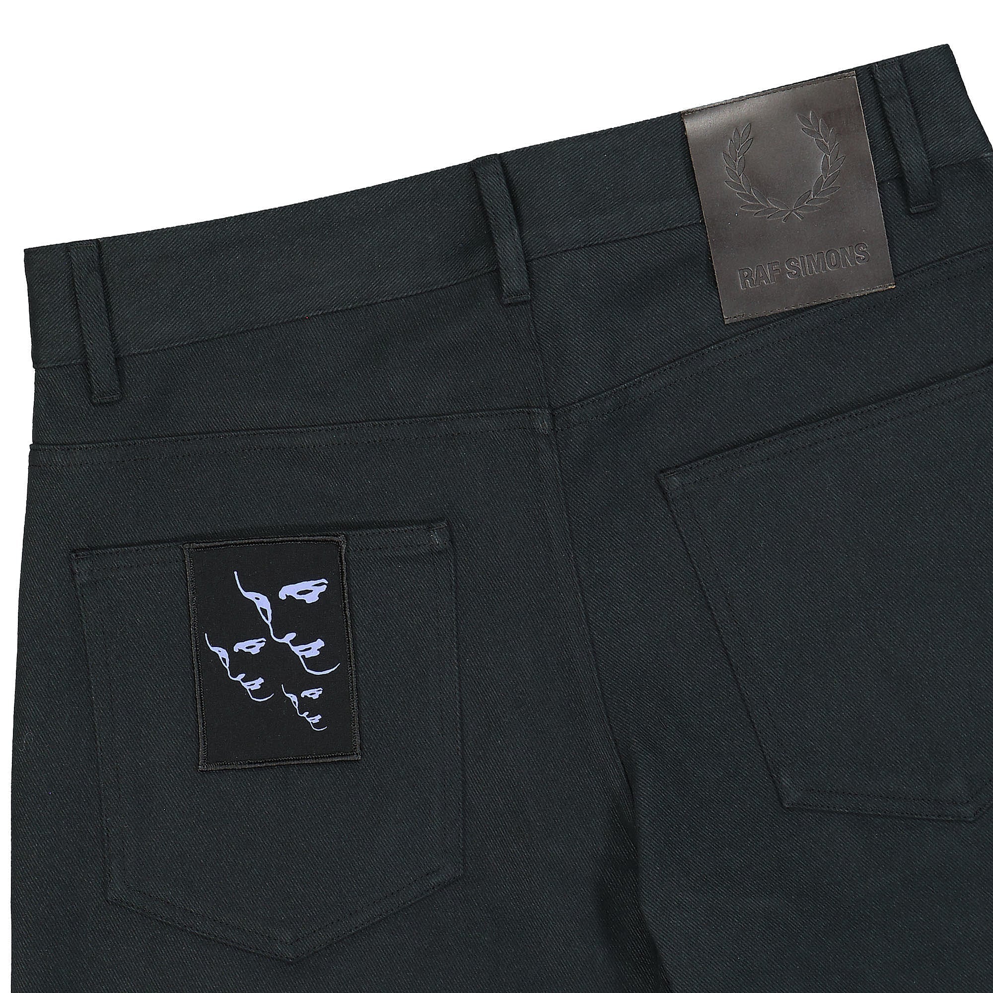 Raf Simons x Fred Perry Brushed Denim Trousers Black Casual Pants Detail view 1 | Overkill
