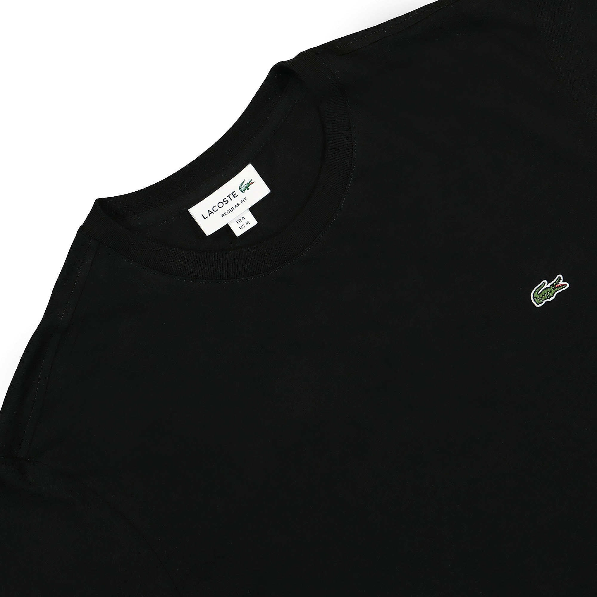 Lacoste Crew Neck Jersey T-Shirt Black T-Shirts Close-up | Overkill