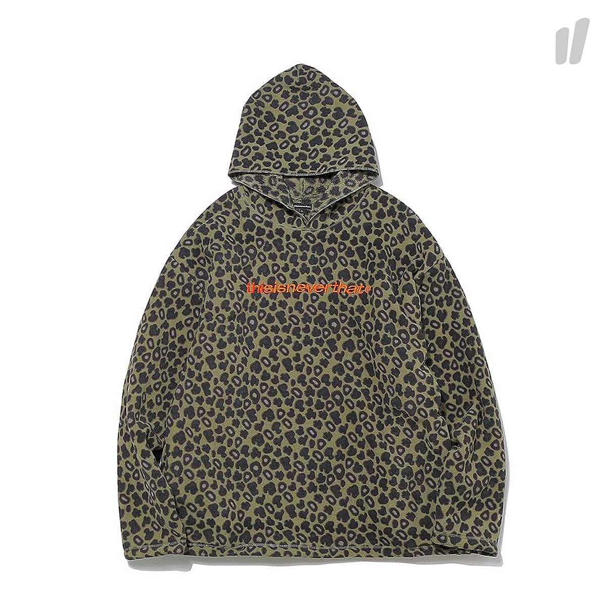 thisisneverthat T-Logo Fleece Hooded Sweatshirt Leopard Hoodies TN18FHS010 | Overkill