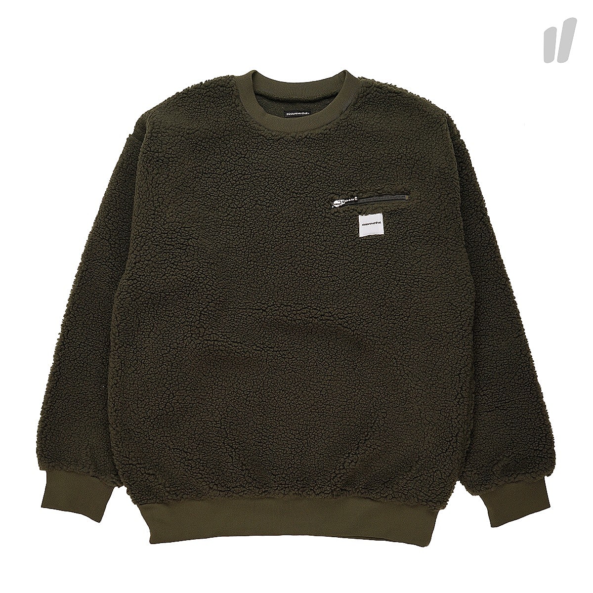 thisisneverthat BOA Fleece Crewneck Olive Sweatshirts TN18FSW014 | Overkill
