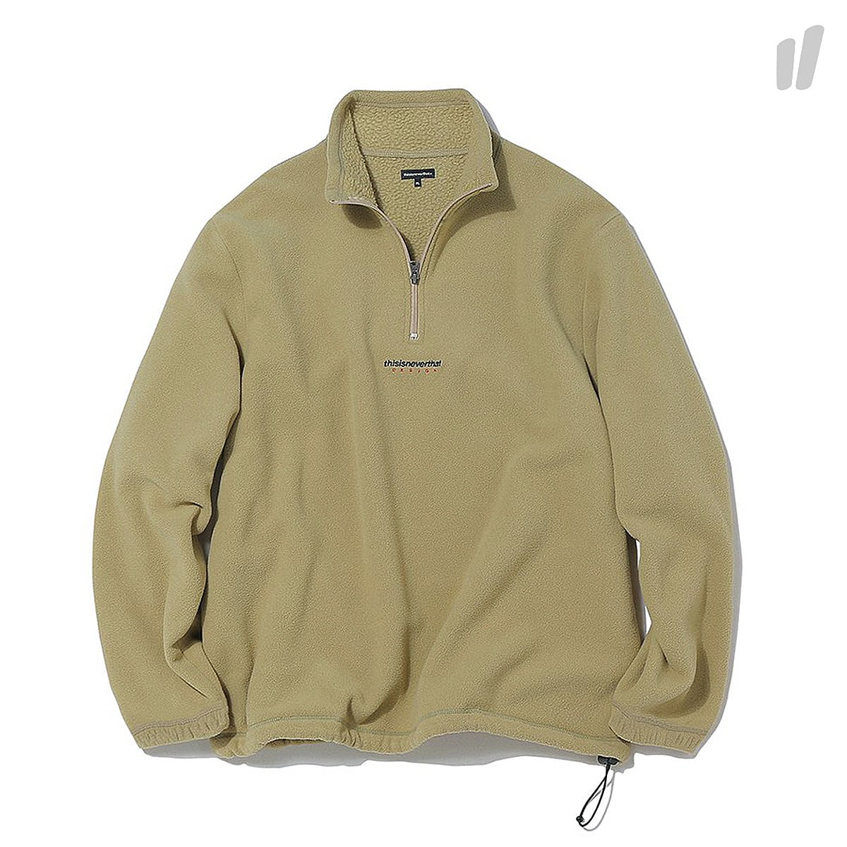 thisisneverthat DSN Fleece Half ZIPUP Beige Sweatshirts TN18FSW016 | Overkill