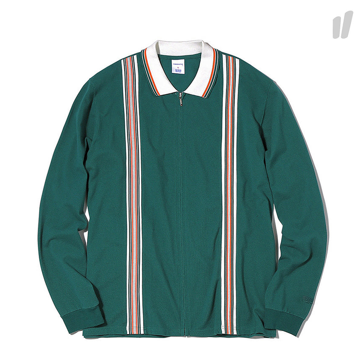 thisisneverthat Zip Up Longsleeve Polo Green Longsleeves TN18SSH011GNL | Overkill