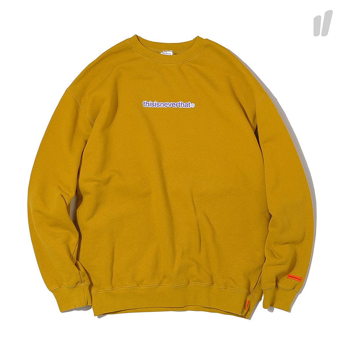 thisisneverthat 2Tone Logo Crewneck Mustard Sweatshirts TN18SSW001MDL | Overkill