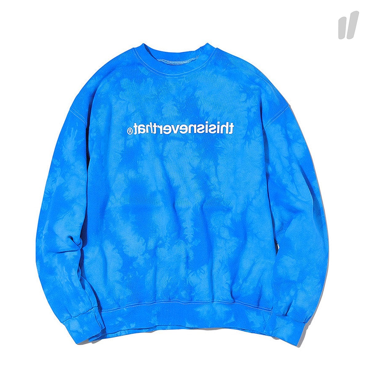 thisisneverthat RFLT Logo Tie Dye Crewneck Blue Sweatshirts TN18SSW008BLL | Overkill