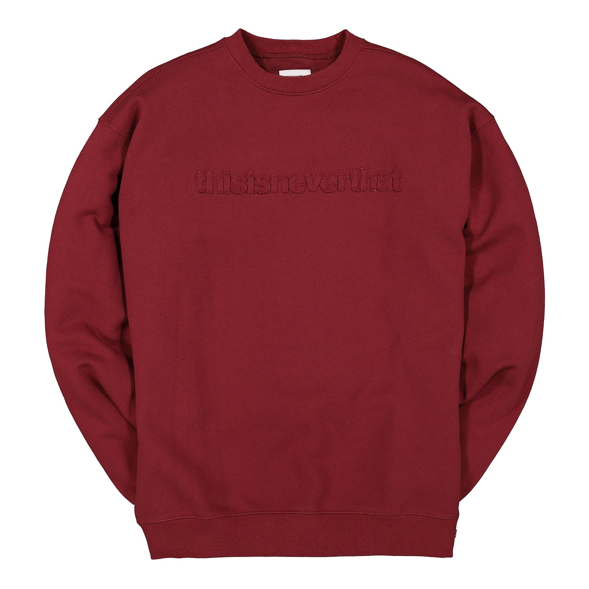 thisisneverthat T-Logo Crewneck Burgundy Sweatshirts TN19SSW001 | Overkill