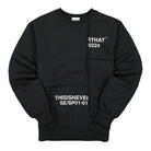 thisisneverthat CP-Paneled Crewneck Black Sweatshirts TN20FSW004 | Overkill