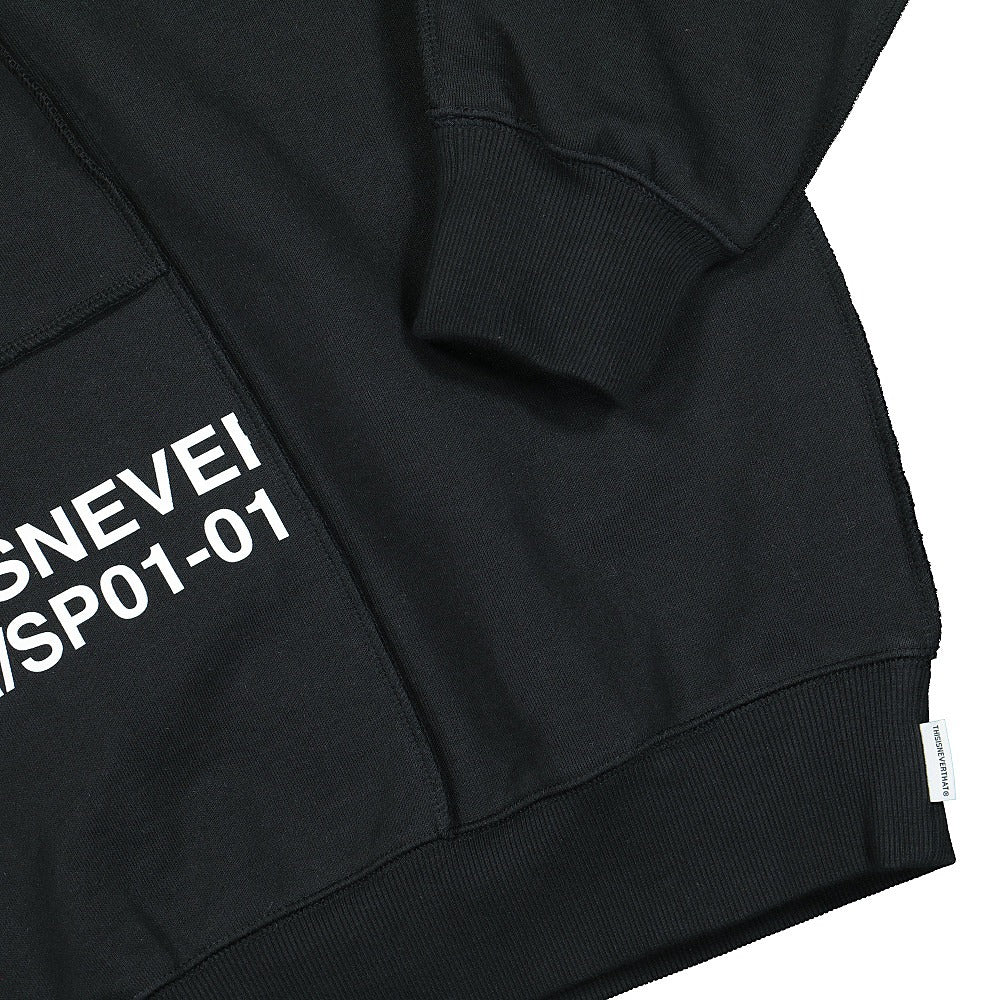 thisisneverthat CP-Paneled Crewneck Black Sweatshirts Close-up | Overkill