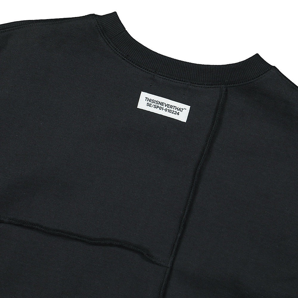 thisisneverthat CP-Paneled Crewneck Black Sweatshirts Detailfoto | Overkill