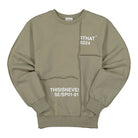 thisisneverthat CP-Paneled Crewneck Light Olive Sweatshirts TN20FSW004 | Overkill