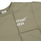 thisisneverthat CP-Paneled Crewneck Light Olive Sweatshirts Close-up | Overkill