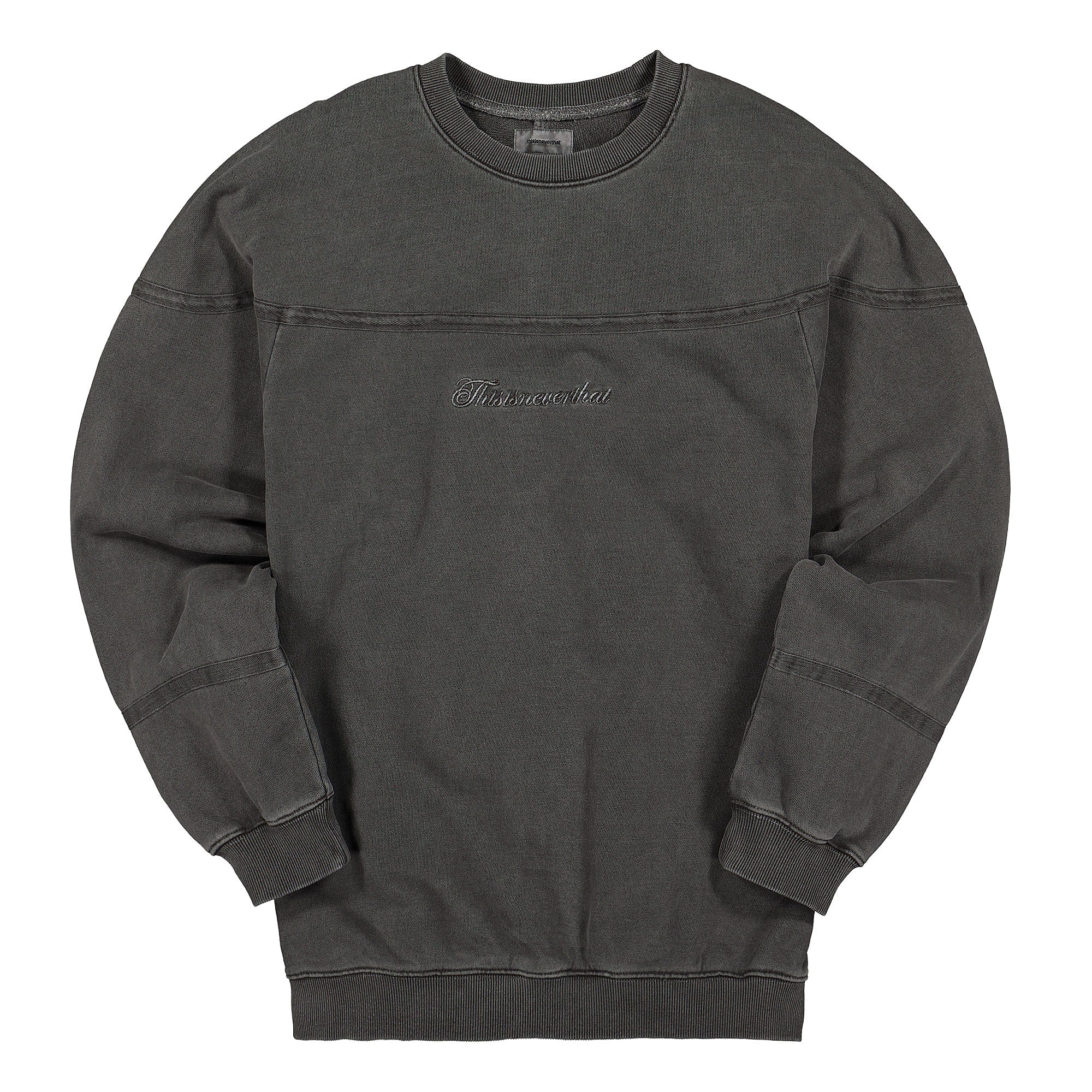 thisisneverthat thisisnerverthat Pigment Script Crewneck Charcoal Sweatshirts TN20SSW005 | Overkill