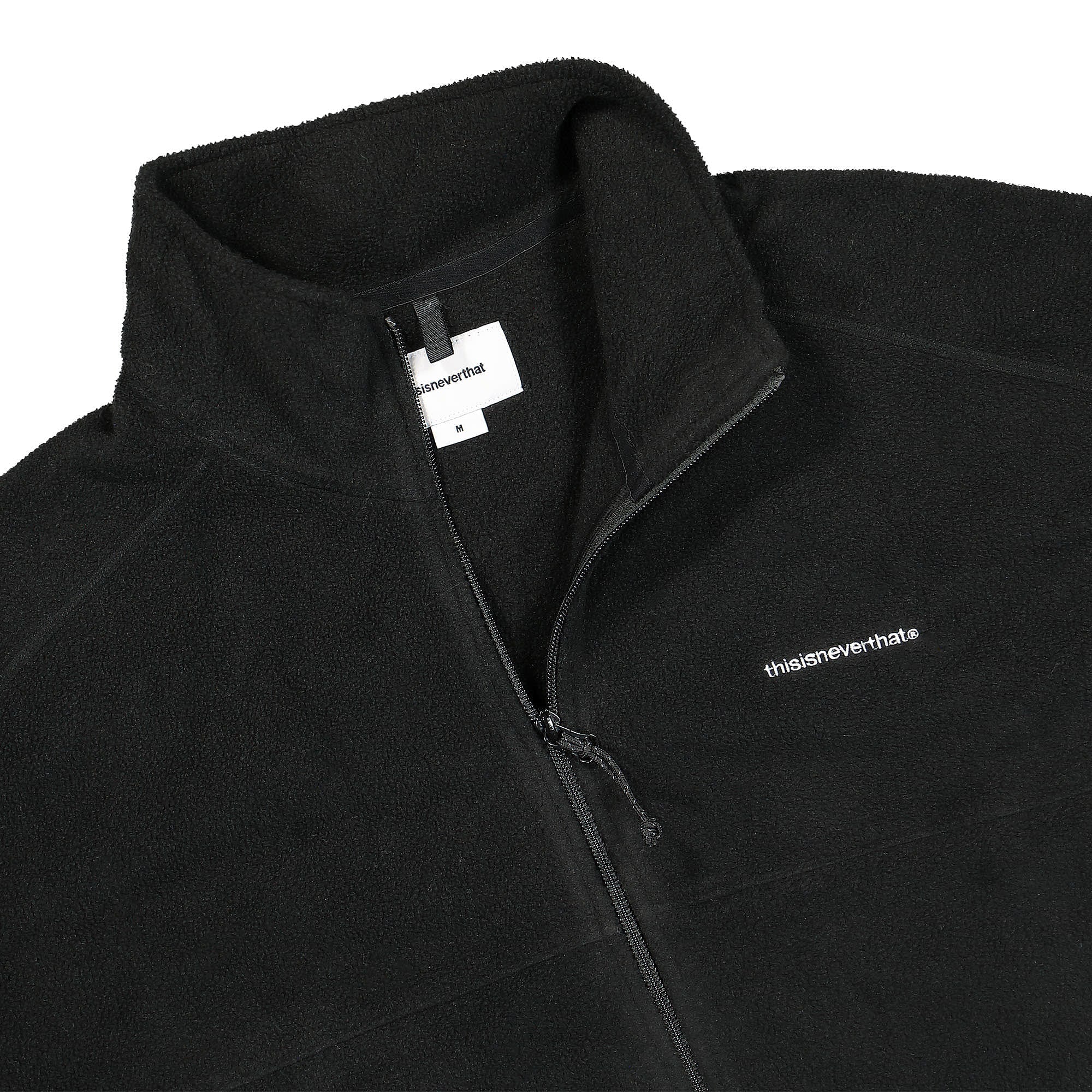 thisisneverthat T Fleece Jacket Black Fleece Jackets Close-up | Overkill