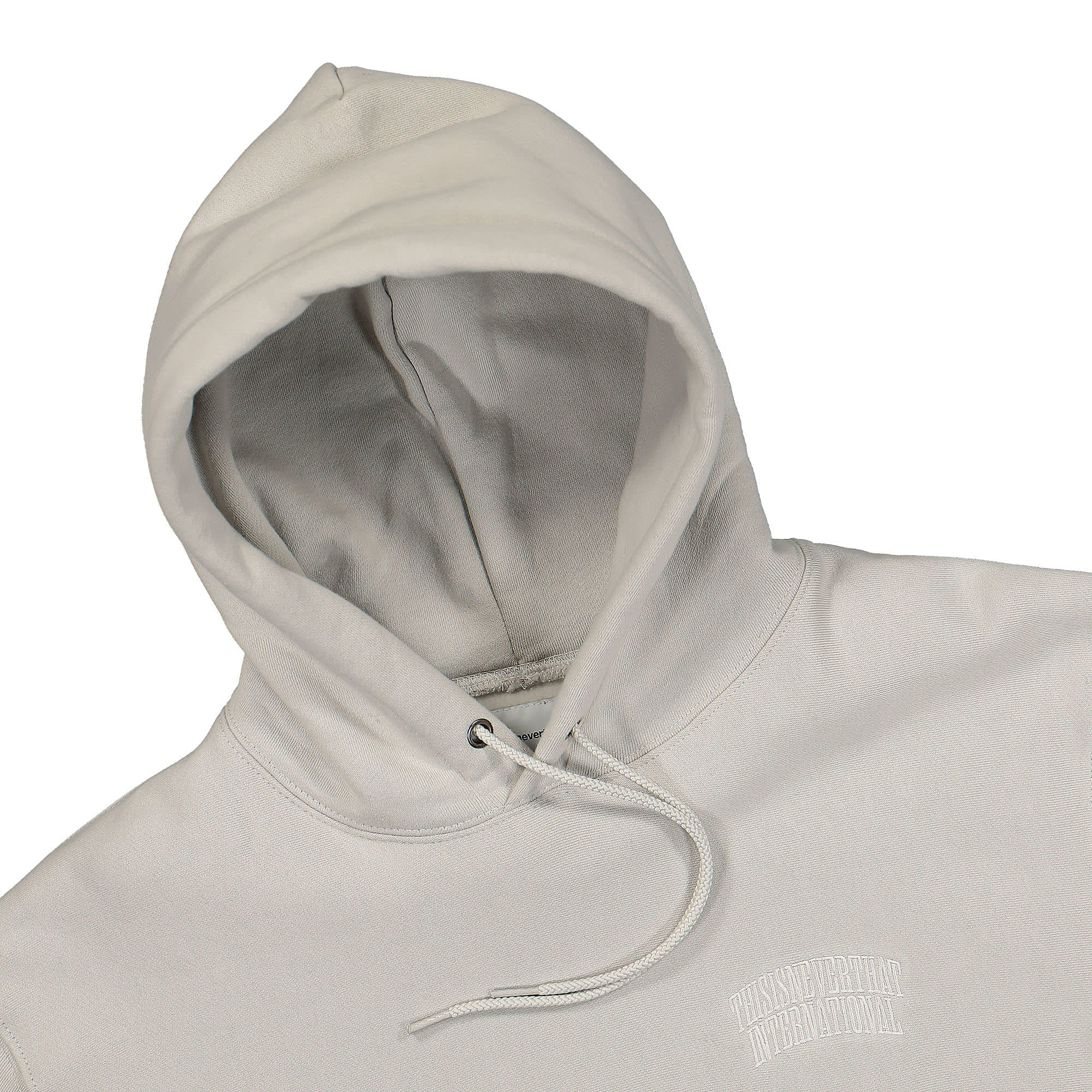 thisisneverthat INTL. Arch Logo Hoodie Stone Hoodies Close-up | Overkill