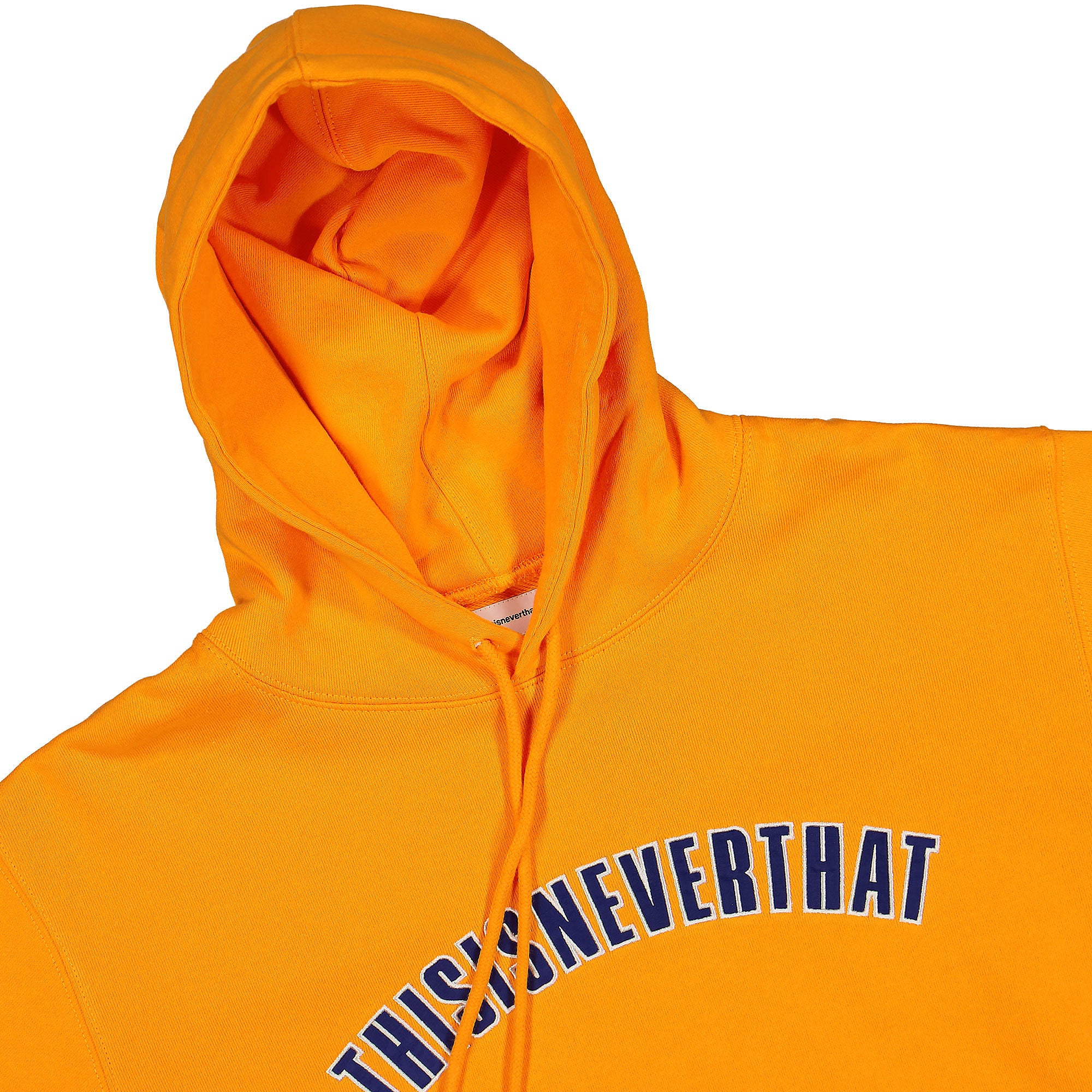 thisisneverthat New Arc Hooded Sweatshirt Marigold Hoodies Close-up | Overkill