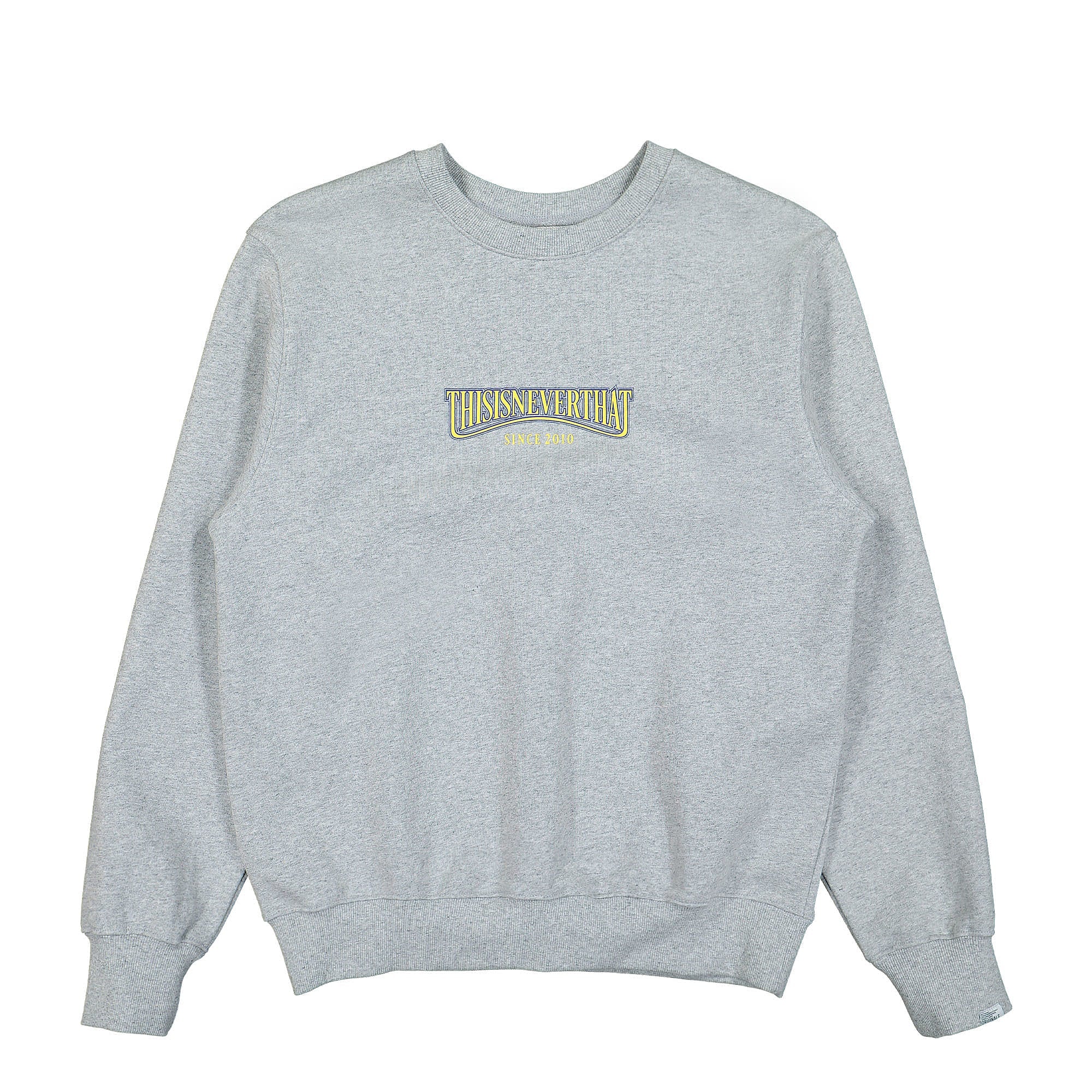 thisisneverthat Low Arch Crewneck Heather Grey Sweatshirts TN221TSWCW01 | Overkill