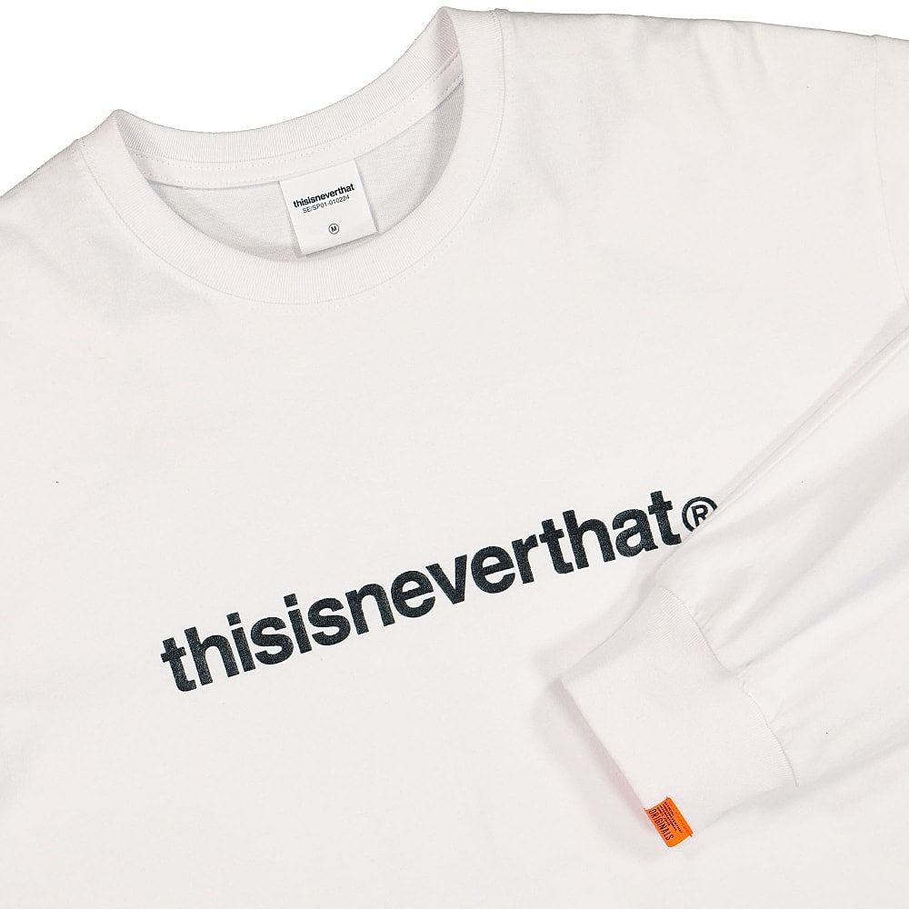 thisisneverthat T-Logo Longsleeve Top White Longsleeves Close-up | Overkill