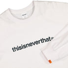 thisisneverthat T-Logo Longsleeve Top White Longsleeves Close-up | Overkill