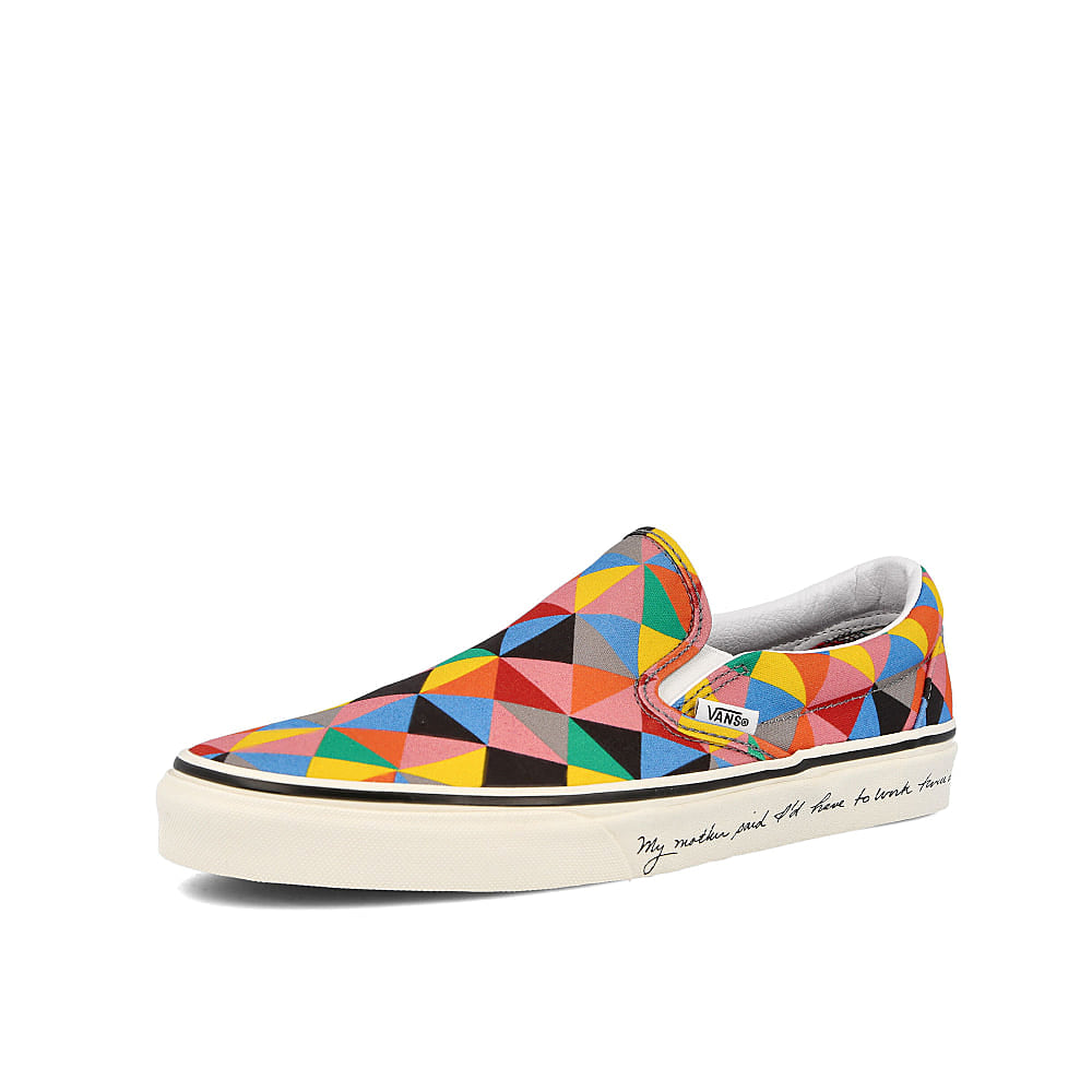 Vans MoMA x Vans Classic Slip-On Ringgold Multicolor Sneakers  Close Up | Overkill