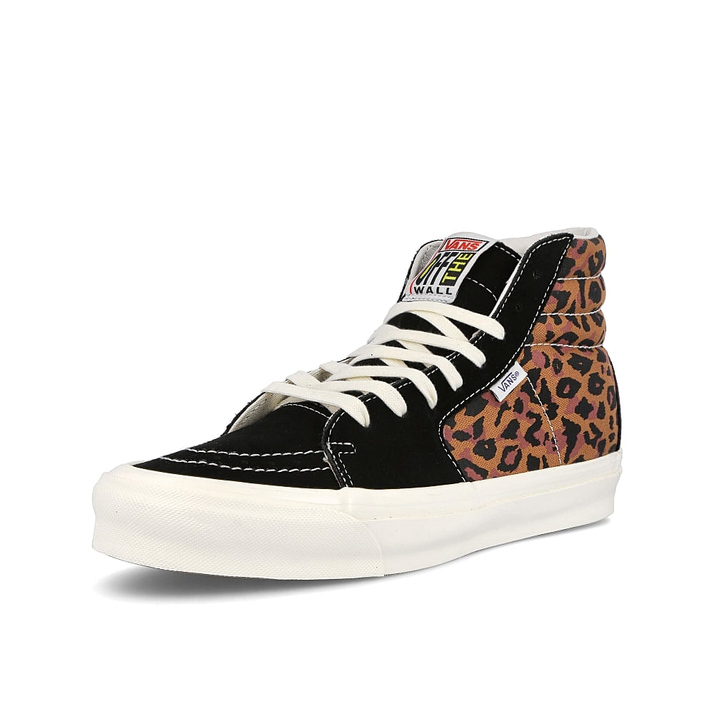 Vans og style 38 ns lx Leopard-Black-Marshmallow High Top Sneakers  Close Up | Overkill
