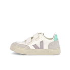 Veja small v-12 velcro chromefree Extra White-Parme Turquoise Low Top Sneakers VSV052154J | Overkill