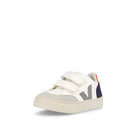 Veja small v-12 velcro chromefree leather Extra White-Multico Nautico Low Top Sneakers  Close Up | Overkill