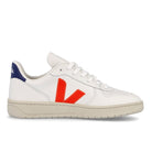 Veja v-10 leather Extra White / Orange Fluo Cobalt   Material | Overkill