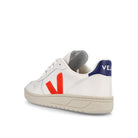 Veja v-10 leather Extra White / Orange Fluo Cobalt  Close-up | Overkill