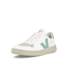 Veja wmns v-10 cwl White Matcha Sneakers  Close Up | Overkill