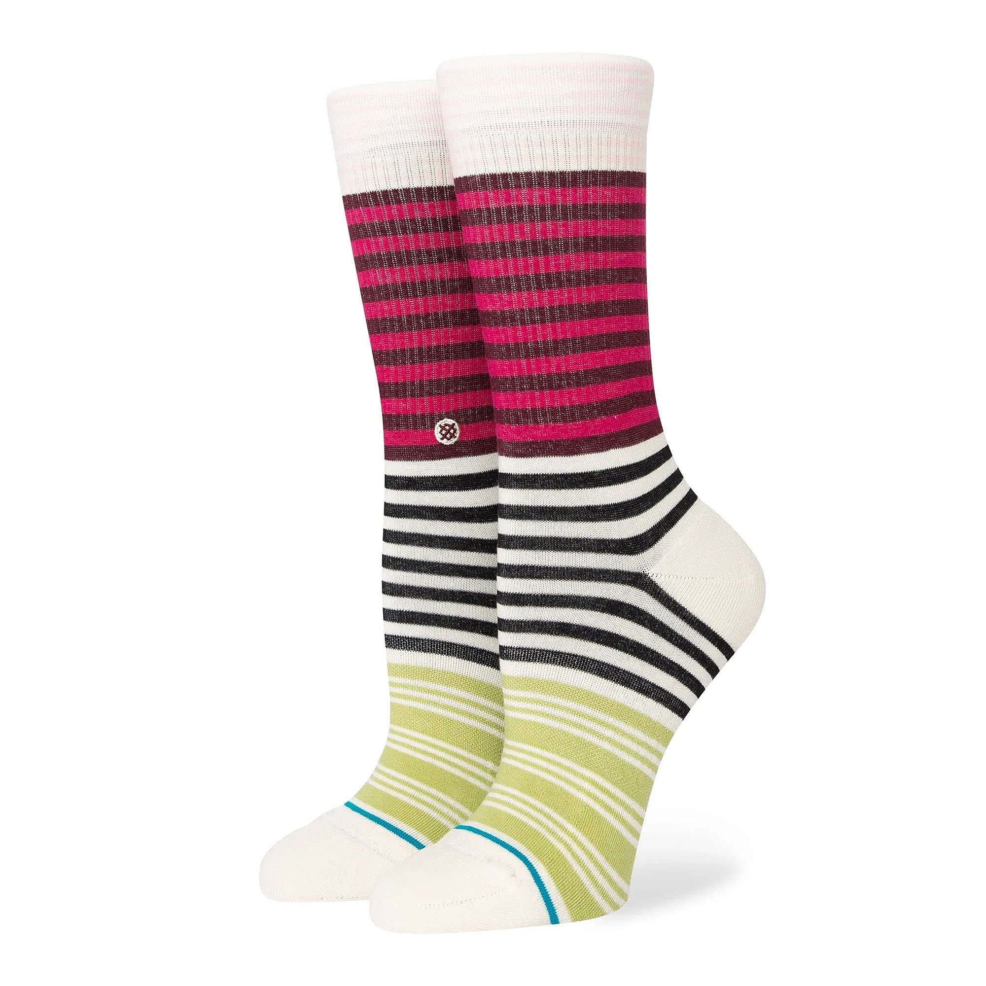 Stance Wmns Sunshine Stripe Crew Socke Magenta Socks W546C21SUN-MGT | Overkill
