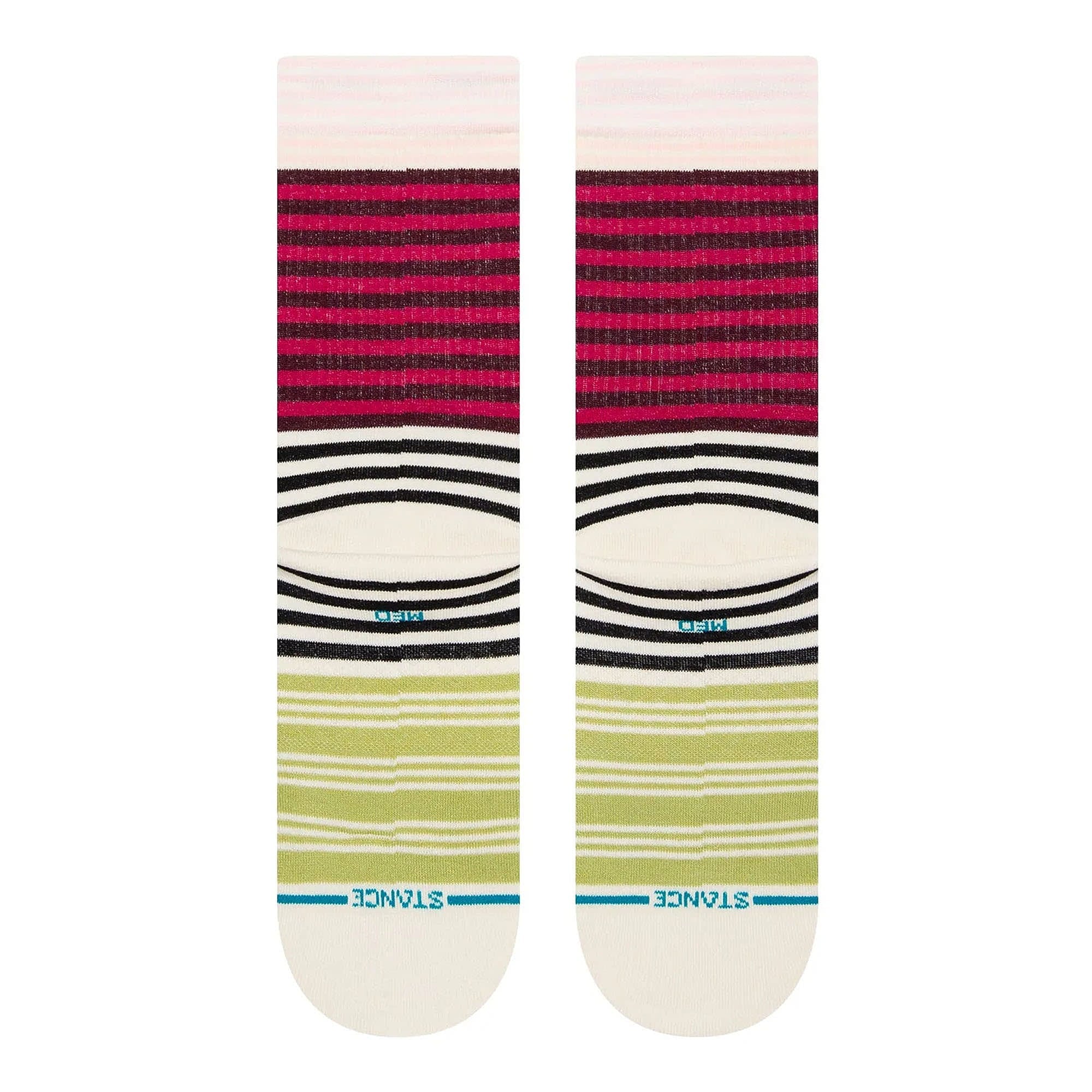Stance Wmns Sunshine Stripe Crew Socke Magenta Socks Close-up | Overkill