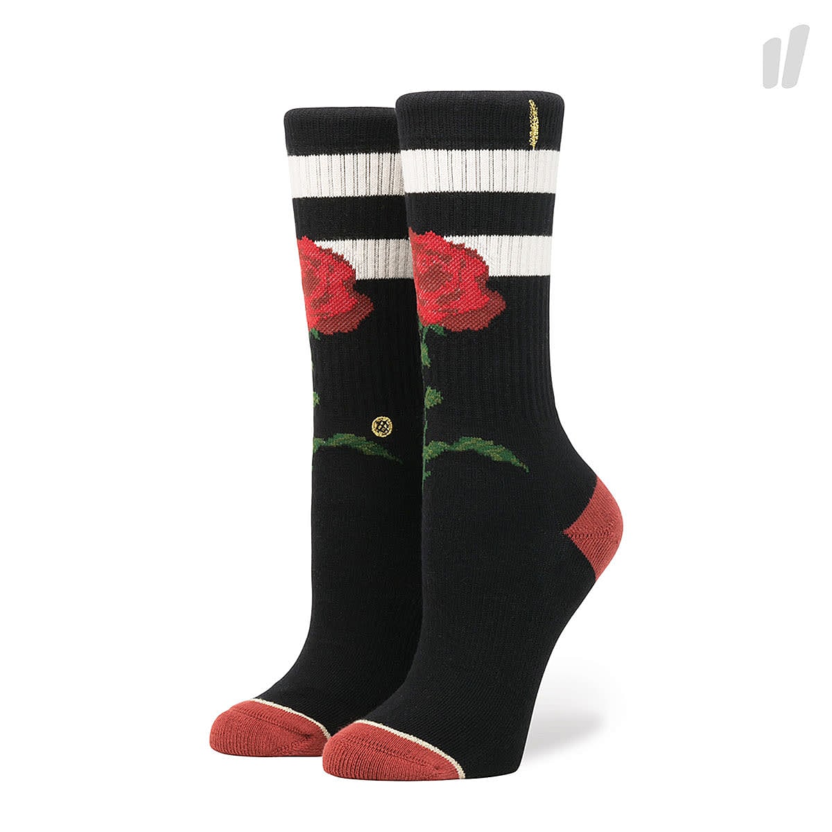 Stance Wmns The Rose Classic Crew Socks Black Socks W556A17THR-BLK | Overkill
